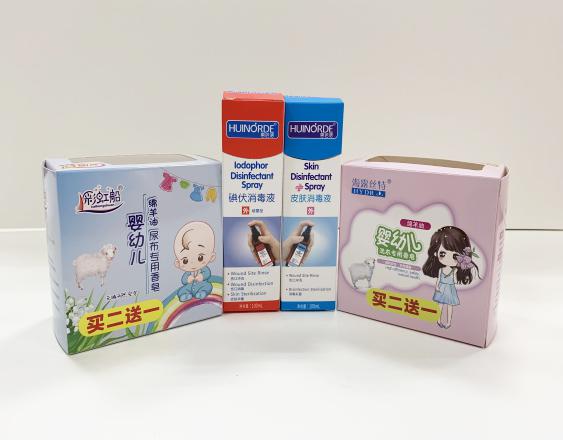 孝感尿不湿包装盒、消毒液装盒、香皂纸盒包装
